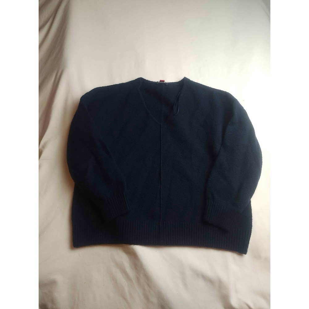 Vince Camuto Sweater Womens Medium Black Knit V-Neck Pullover Long Sleeve Casual